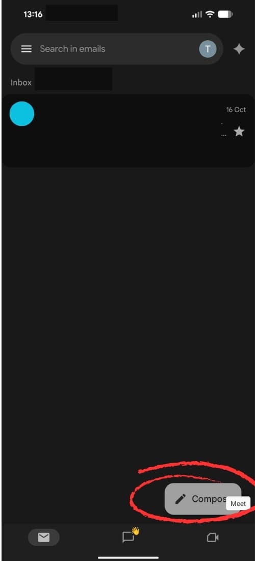 How to send encrypted filed in Gmail (mobile app) Step 1